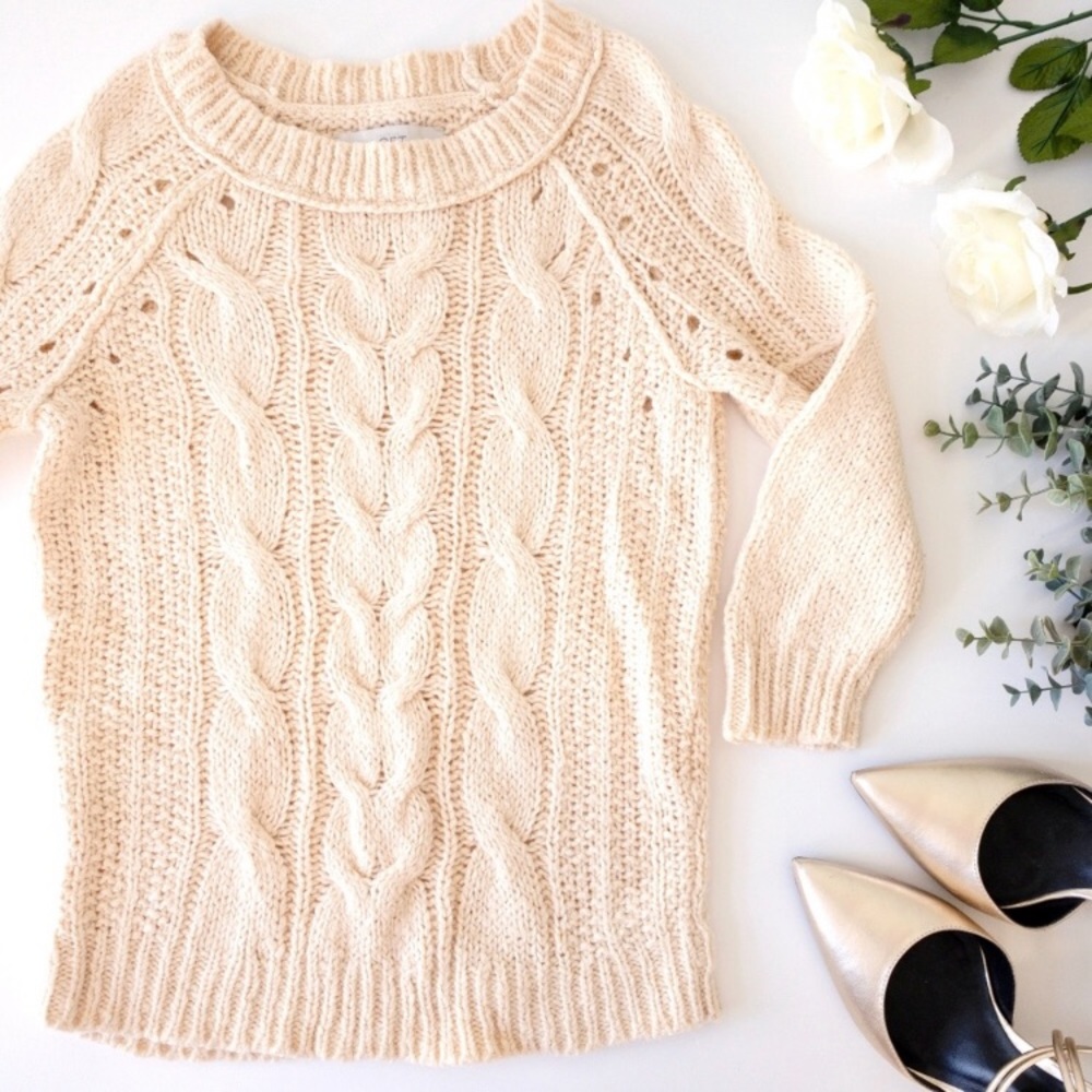 Loft cream cable knit sweater